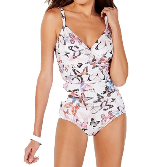 Dkny Other - DKNY Surplice Ruched One-Piece Swimsuit NWT